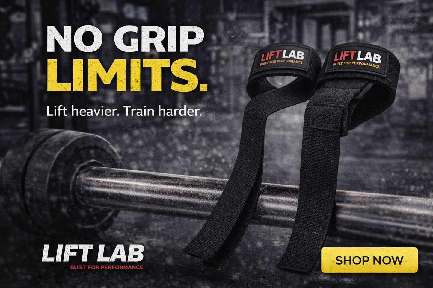 LiftLab Lifting Straps (Heavy Duty Grip Support)