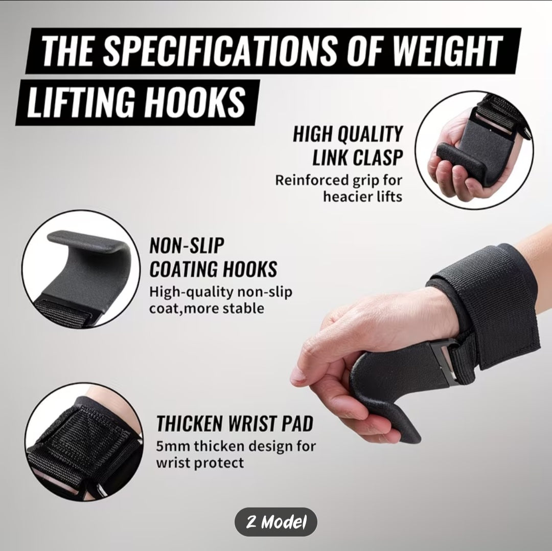 LiftLab Pro Lifting Hooks (Heavy Duty Grip Support)