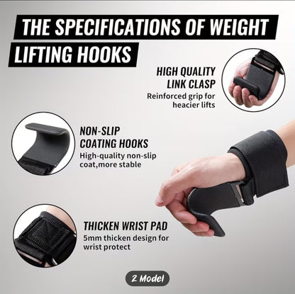 LiftLab Pro Lifting Hooks (Heavy Duty Grip Support)